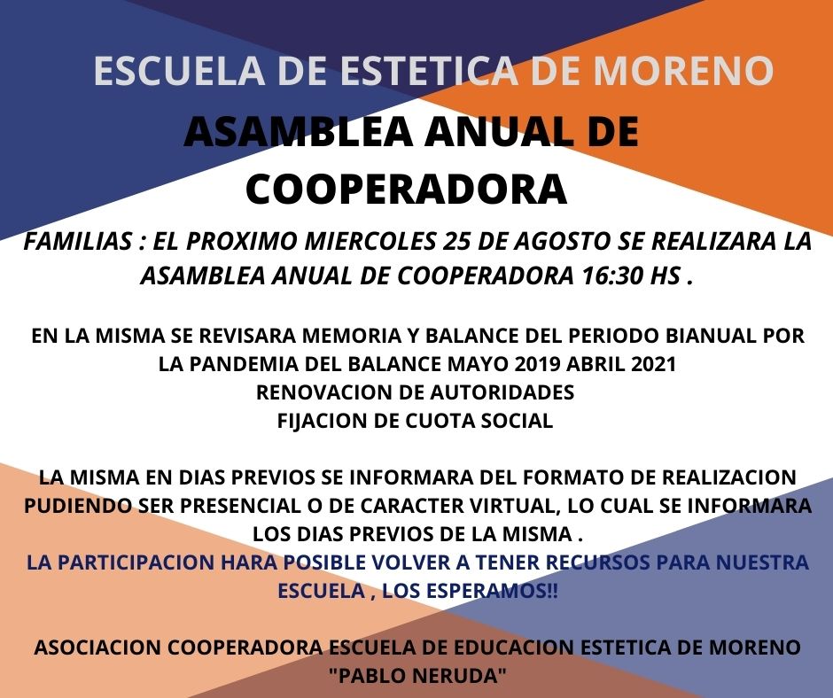 asamblea anual de cooperadora