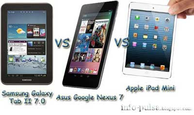 Galaxy Tab II 7.0 vs Nexus 7 vs iPad Mini