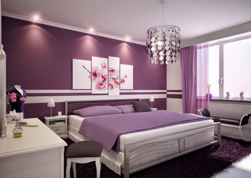Purple and Grey Color Room Idea | Best Home Design Ideas