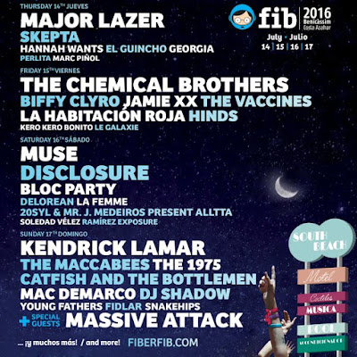 FIB, 2016, Festival, Benicassim, Música, Directo, Cartel