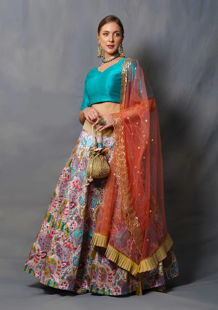 floral pattern lehenga