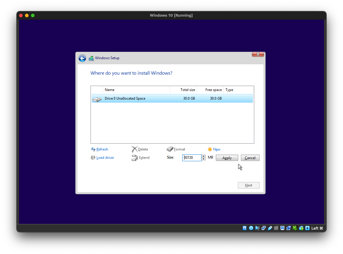 Cara Install Windows 10 di VirtualBox - Partisi harddisk