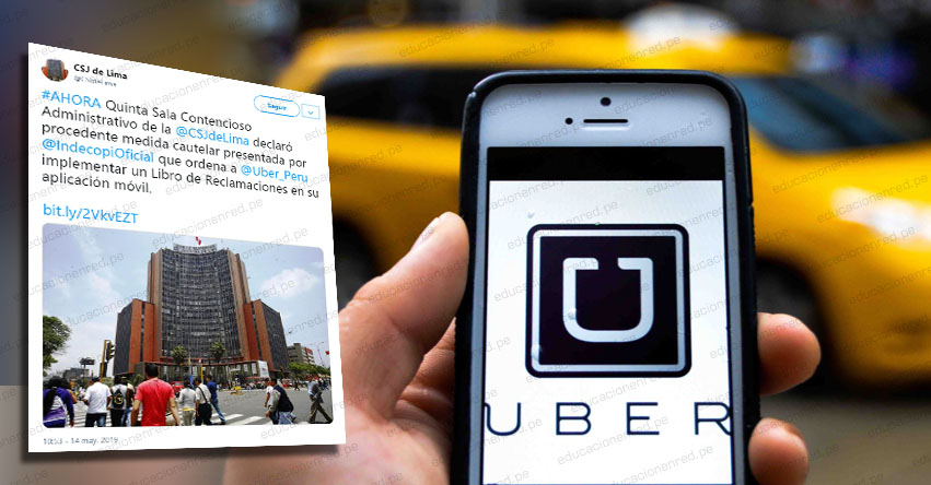 UBER: Taxi por aplicativo implementará Libro de Reclamaciones por orden del Poder Judicial