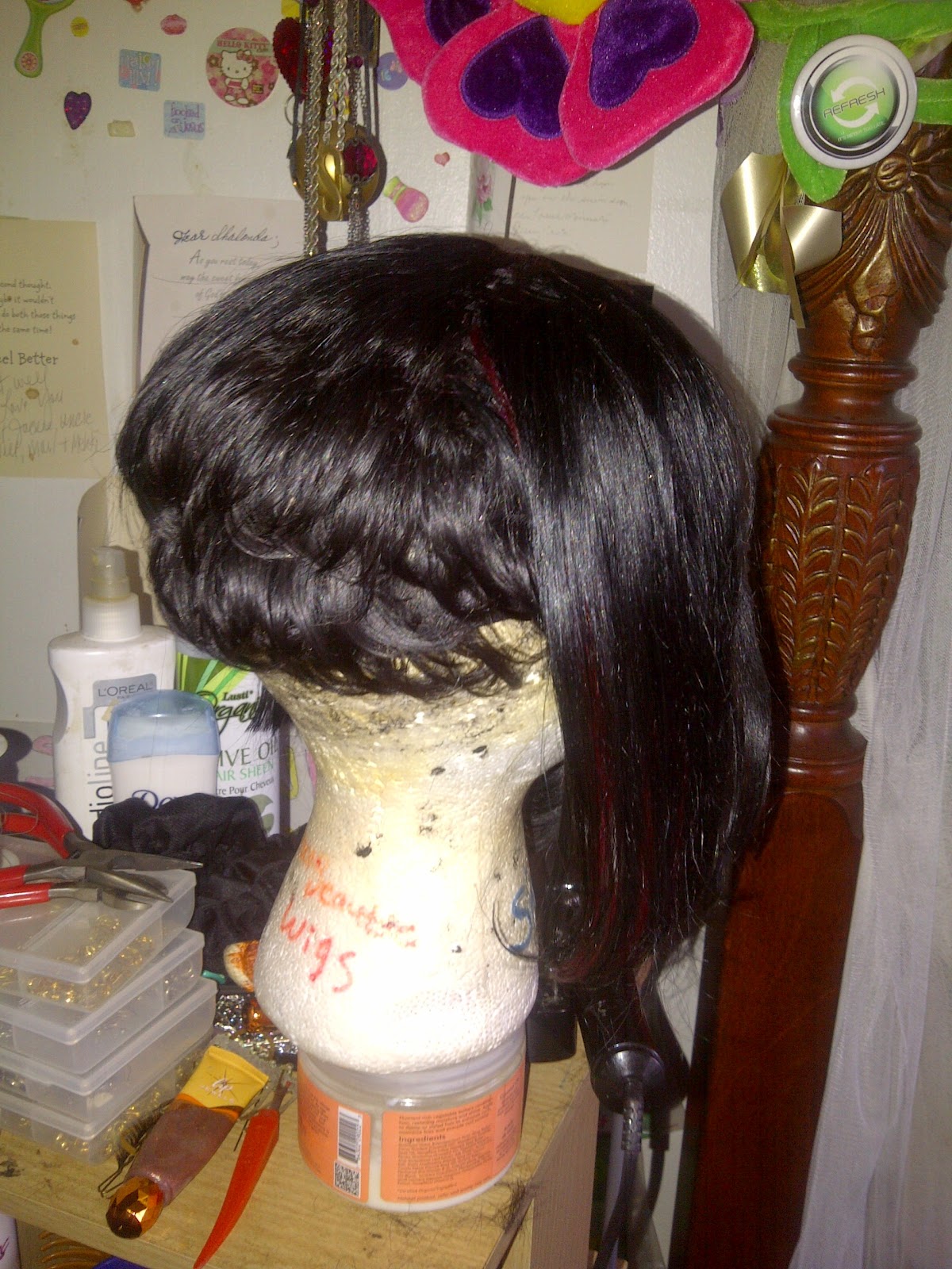 Hairstyles For Women Over 60 With Thick Hair new wig i've made using yaky straight hair in the front and bump 