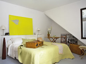 Dormitorio Matrimonial de color Amarillo y Blanco