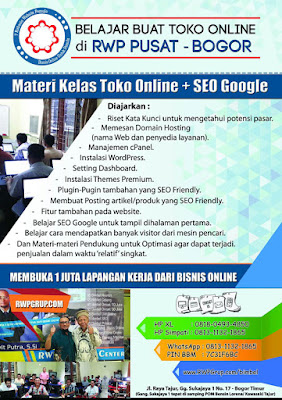 RWP Grup di Bogor adalah tempat belajar membuat website untuk bisnis online.