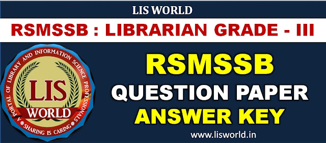 RSMSSB Librarian Answer Key Download Librarian Grade 3 Exam Key Paper PDF