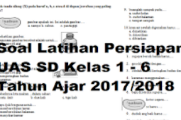 Download Soal UAS SD/MI [Kelas 1,2,3,4 dan 5] Tahun 2018