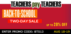 Fern Smith's TPT Back to School Sale Discount Code!