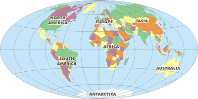 Map of World Region City