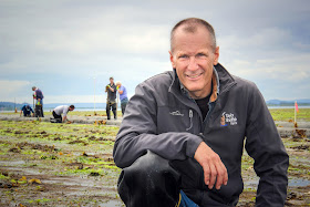 Bill Dewey on his clam farm