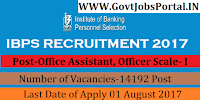 Institute of Banking Personnel Selection Recruitment 2017-14192 Office Assistant, Officer Scale- I, Officer Scale- II