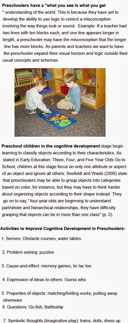 Cognitive activities for preschoolers