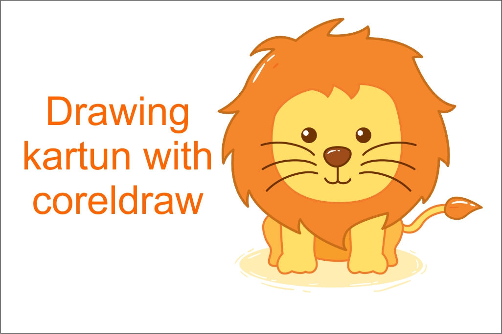 10 MENIT Cara Membuat Kartun  Singa  Dengan CorelDRAW 