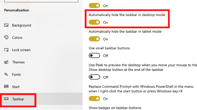 How to Hide the Taskbar in Desktop Mode