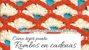 Punto Crochet Rombo en cadenas / Paso a paso