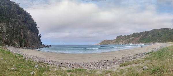 Panorámica de la Playa de San Pedro de la Ribera en soto de Luiñas. Camino del Norte.