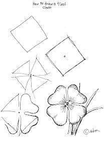 How to Draw Worksheets for The Young Artist: How to Draw a Four Leaf