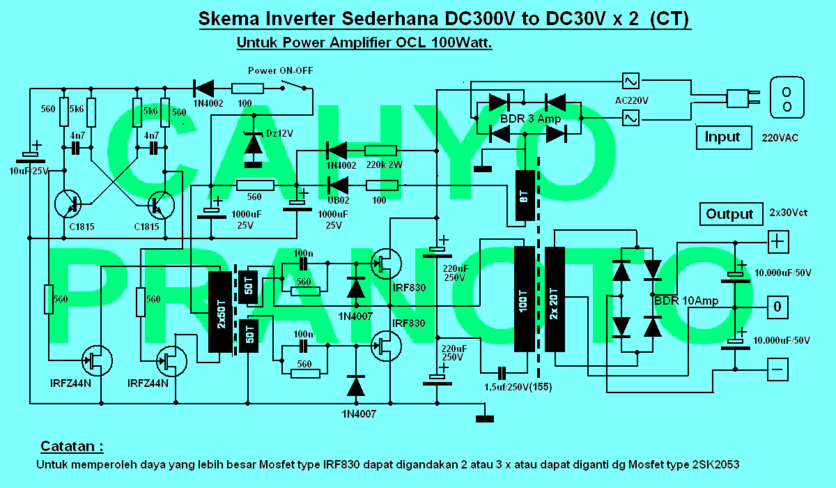 Ac Matic, Power Amplifier dan Inverter: Inverter Untuk  