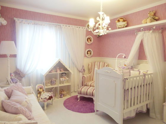 Ideias para quarto de bebe em cor de rosa