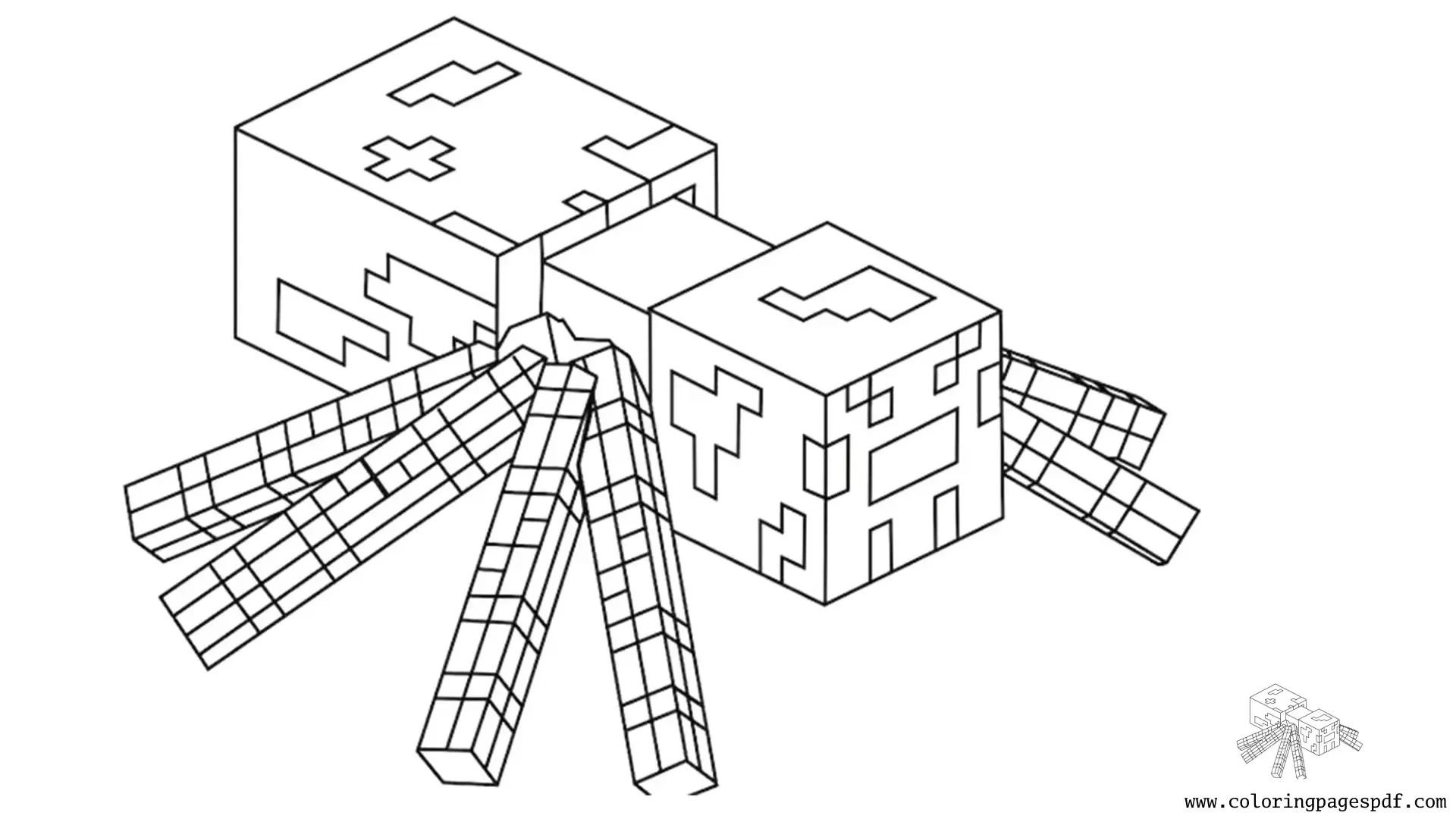 Coloring Page Of A Minecraft Spider