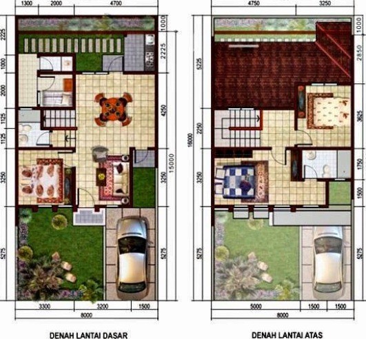 40 Contoh Denah Rumah Minimalis  Type  36 Berbagai Model 