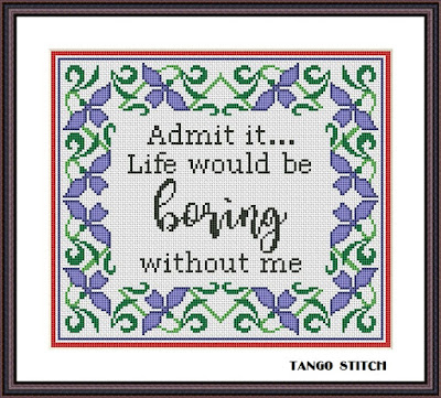 Admit it... funny romantic cross stitch pattern - Tango Stitch