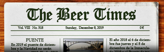 Dominical suplemento de noticias sobre cerveza. Aquí puedes leer el periódico The Beer Times.