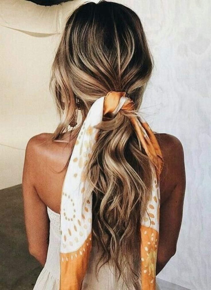 lift your ponytail hairstyle with the help of a headscarf