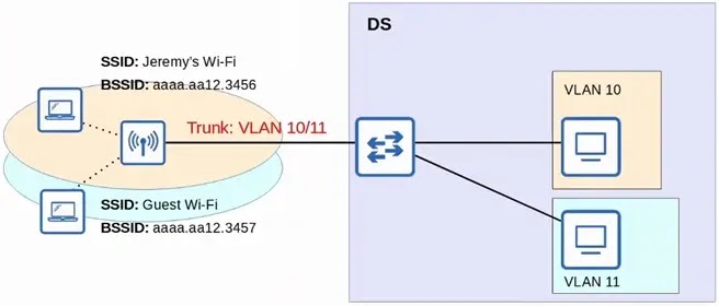 wireless ap provide multiple wireless lan connect wired network vlan