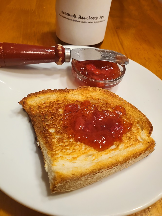toast with homemade no pectin strawberry jam recipe