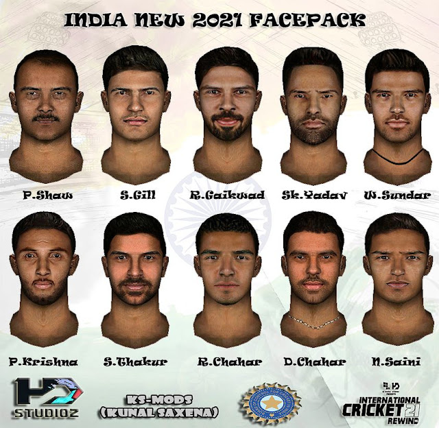 India New 2021 Facepack for EA Sports Cricket 07