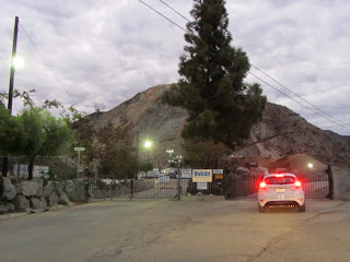 Front gate at Vulcan Materials and entrance to the Fish Canyon trailhead