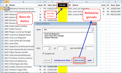 macro, vba, relatório, excel