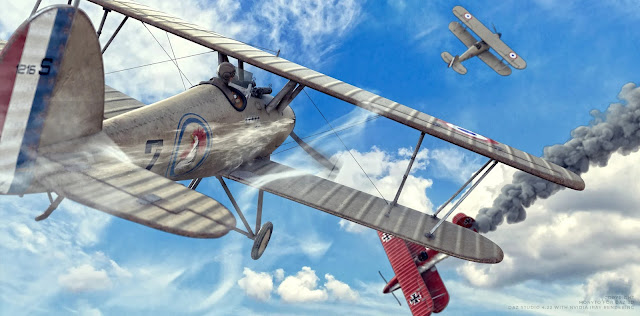 Explore the Skies with the Legendary Hawker Fury Biplane in Daz Studio