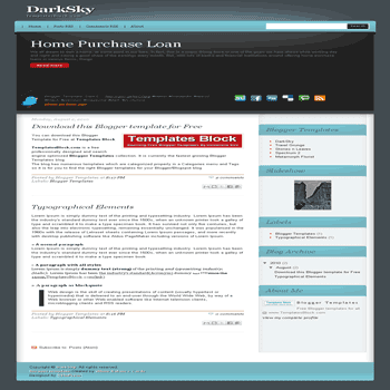 DarkSky free blogger template converted from wordpress theme to blogger with magazine style and image slideshow blogger template
