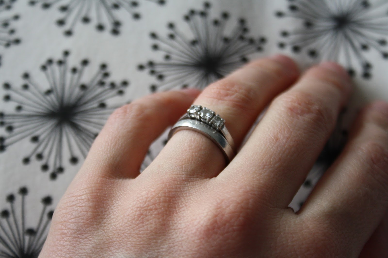 White gold engagement ring discoloured