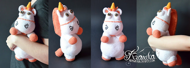 Krawka: Pink Fluffy Unicorn crochet pattern by Krawka