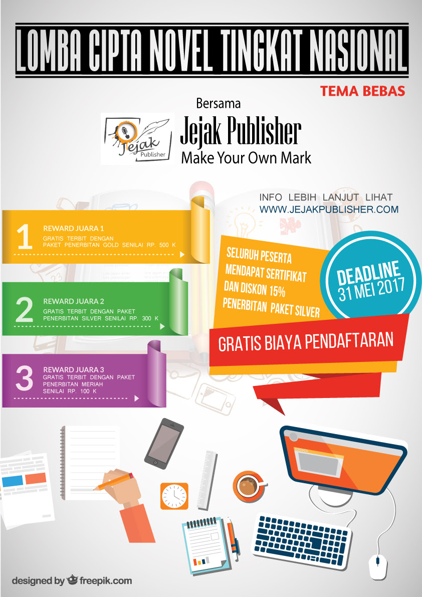 Lomba Menulis Novel 2017 Tema Bebas Dan Gratis Jejak Publisher Info Lomba 2021 Terbaru