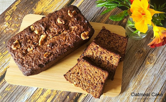 images of Oatmeal Cake  Recipe / Simple Oats Cake / Healthy Oats and Nuts Cake Recipe / Oats Cake Recipe / Oats Recipes