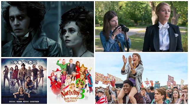 Collage - Sweeny Todd, Rock Of Ages, Nativity 3, The Festival and A Simple Favour