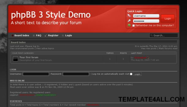 Red Gray Black Phpbb Style Theme