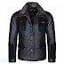DIAMOND LEATHER JACKET WITH FUR COLLAR & FLAPPED POCKETS for £328.16