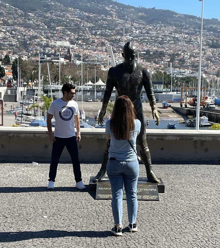 The statue is popular with visitors from mainland Portugal.