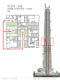 Elevator system in zone 5 in Shanghai Tower