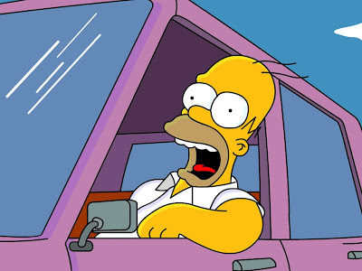 Homer Simpson Driving Wallpaper