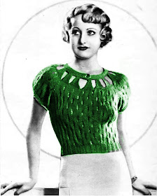 The Vintage Pattern Files: Free 1930's Knitting - The Fashionable Slit Neckline