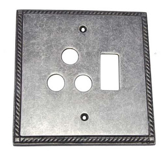 Small Decora & 1 Triplex Brass Georgian Switch Plate