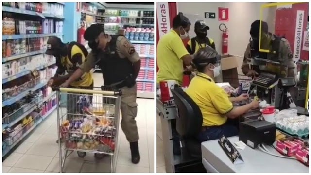 Policial militar faz compras para vendedor de picolé que só tinha pacote de arroz