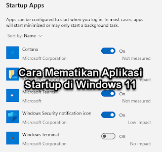 mematikan aplikasi startup di windows 11